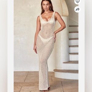 Monday Swimwear Hamptons Dress in Diamond Champagne Crochet